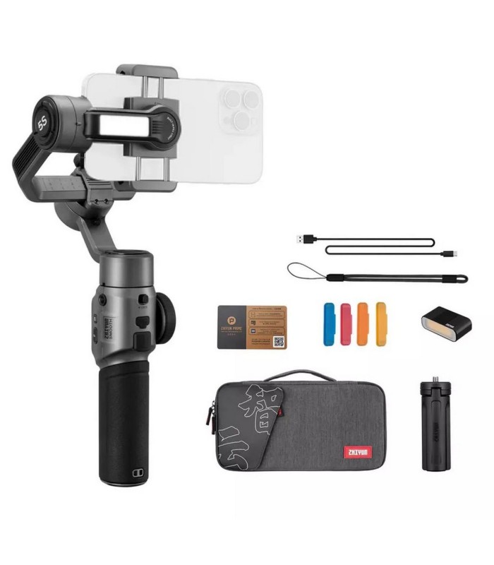برسی گیمبال ژیون اسموت مدل Zhiyun Smooth 5S Combo - پک کمبو - رنگ خاکستری